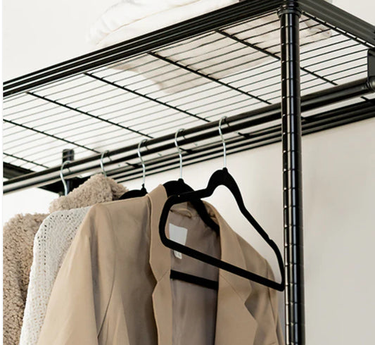 Black Velvet Coat Hangers - 5 pack