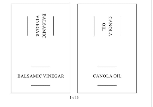 Square Label Set | Oil & Vinegar Edition