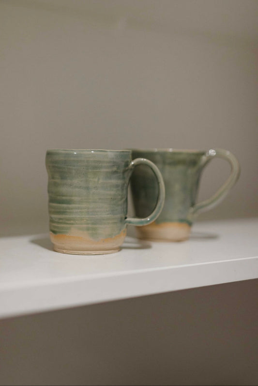 Vasti Pottery Emerald Lakes Espresso Mugs Set of Two