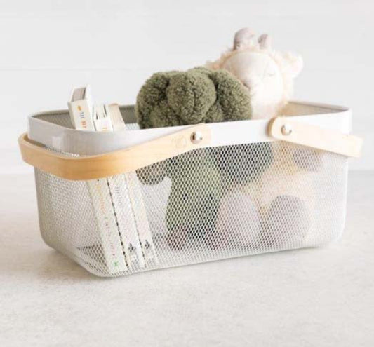 Double Wire Wood Basket